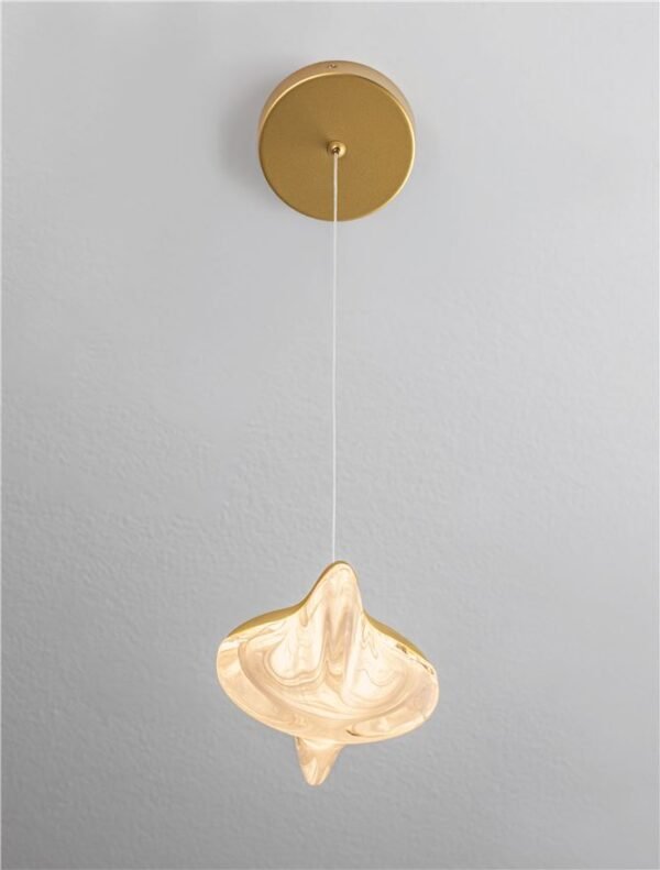 Pendul auriu ALICIA Nova Luce LED 5W 3000k Cloud Glass dimabil