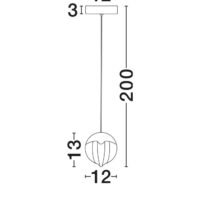 Pendul auriu ALICIA Nova Luce LED 5W 3000k Cloud Glass dimabil