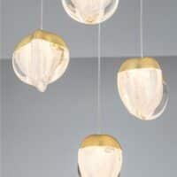 Lustră aurie ALICIA Nova Luce LED 25W 3000k Cloud Glass dimabil