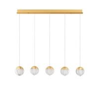 Lustră aurie pentru bucătărie ALICIA Nova Luce LED 25W 3000k Cloud Glass dimabil