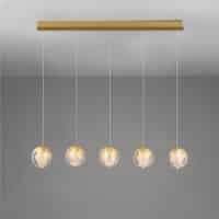 Lustră aurie pentru bucătărie ALICIA Nova Luce LED 25W 3000k Cloud Glass dimabil