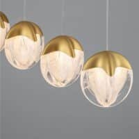 Lustră aurie pentru bucătărie ALICIA Nova Luce LED 25W 3000k Cloud Glass dimabil