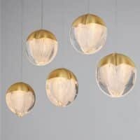 Lustră aurie pentru bucătărie ALICIA Nova Luce LED 25W 3000k Cloud Glass dimabil
