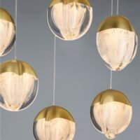 Lustră Cloud Glass ALICIA Nova Luce LED 60W 3000k dimabil auriu