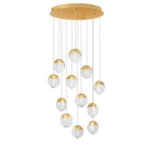 Lustră Cloud Glass ALICIA Nova Luce LED 60W 3000k dimabil auriu