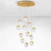 Lustră Cloud Glass ALICIA Nova Luce LED 60W 3000k dimabil auriu