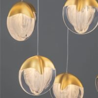 Lustră Cloud Glass ALICIA Nova Luce LED 60W 3000k dimabil auriu