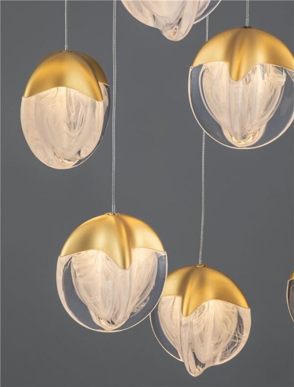 Lustră Cloud Glass ALICIA Nova Luce LED 60W 3000k dimabil auriu