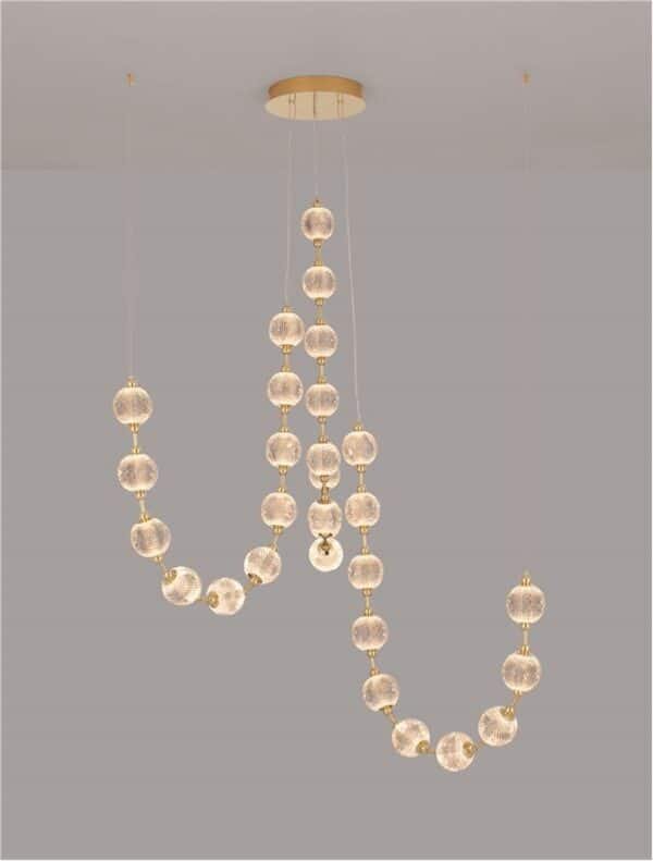 Lustră aurie cu cristale BRILLANTE Nova Luce LED 134W 8530Lm 3200K IP20