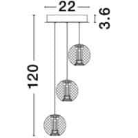 Lustră cu globuri BRILLANTE Nova Luce LED 15W 3200K IP20