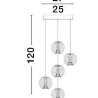 Lustră aurie BRILLANTE Nova Luce LED 21W 3200K IP20