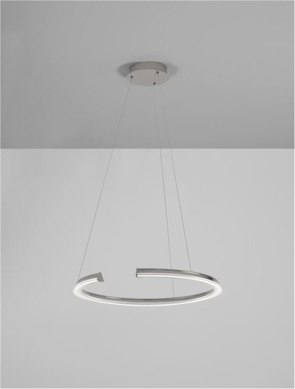 Lustră LED ELMO Nova Luce 48W IP20 3500K din oțel inoxidabil cromat, aluminiu și acri