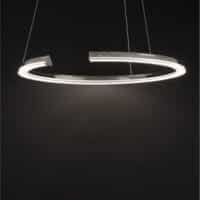 Lustră LED ELMO Nova Luce 48W IP20 3500K din oțel inoxidabil cromat, aluminiu și acri