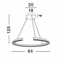 Lustră LED ELMO Nova Luce 48W IP20 3500K din oțel inoxidabil cromat, aluminiu și acri