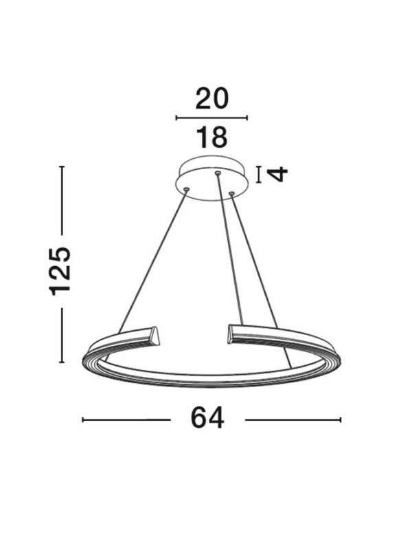 Lustră LED ELMO Nova Luce 48W IP20 3500K din oțel inoxidabil cromat, aluminiu și acri