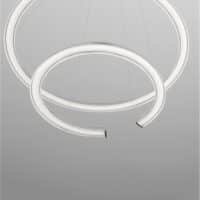 Lustră LED cu două cercuri ELMO Nova Luce 70W 3500K IP20 din oțel inoxidabil cromat, aluminiu și acril