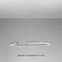 Lustră LED cu două cercuri ELMO Nova Luce 70W 3500K IP20 din oțel inoxidabil cromat, aluminiu și acril