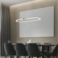 Lustră pentru zona de luat masa ELMO Nova Luce 48W IP20 3500K din oțel inoxidabil cromat, aluminiu și acril