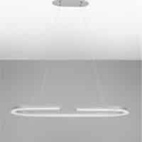 Lustră pentru zona de luat masa ELMO Nova Luce 48W IP20 3500K din oțel inoxidabil cromat, aluminiu și acril