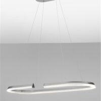 Lustră pentru zona de luat masa ELMO Nova Luce 48W IP20 3500K din oțel inoxidabil cromat, aluminiu și acril