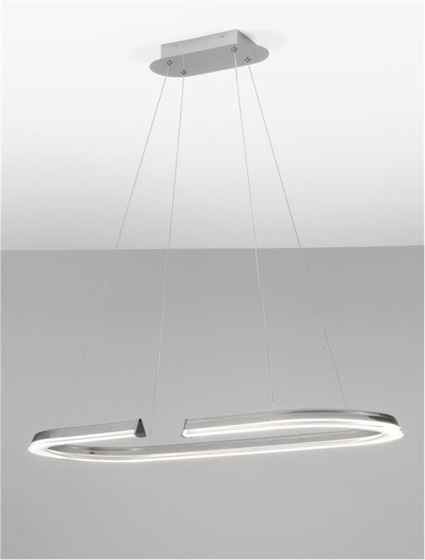 Lustră pentru zona de luat masa ELMO Nova Luce 48W IP20 3500K din oțel inoxidabil cromat, aluminiu și acril