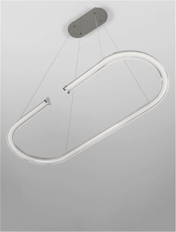 Lustră pentru zona de luat masa ELMO Nova Luce 48W IP20 3500K din oțel inoxidabil cromat, aluminiu și acril