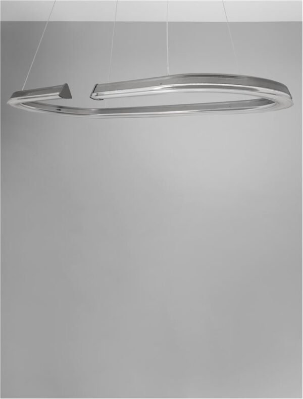 Lustră pentru zona de luat masa ELMO Nova Luce 48W IP20 3500K din oțel inoxidabil cromat, aluminiu și acril