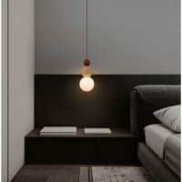 Pendul din travertin galben, lemn și sticlă opală Nova Luce Maris G9 1x5W IP20