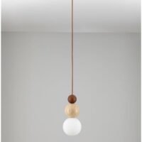 Pendul din travertin galben, lemn și sticlă opală Nova Luce Maris G9 1x5W IP20