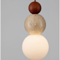 Pendul din travertin galben, lemn și sticlă opală Nova Luce Maris G9 1x5W IP20