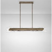 Lustră cu sticla realizată manual Nova Luce VELAR LED 56W IP20 3000K din oțel cu finisaj alamă antică