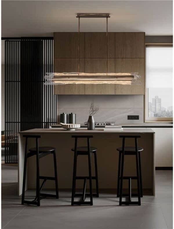 Lustră cu sticla realizată manual Nova Luce VELAR LED 56W IP20 3000K din oțel cu finisaj alamă antică