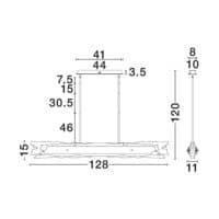Lustră cu sticla realizată manual Nova Luce VELAR LED 56W IP20 3000K din oțel cu finisaj alamă antică