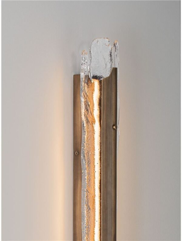 Aplică cu sticla realizată manual Nova Luce VELAR LED 24W IP20 3000K din oțel cu finisaj alamă antică