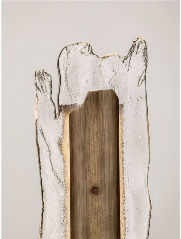 Aplică cu sticla realizată manual Nova Luce VELAR LED 24W IP20 3000K din oțel cu finisaj alamă antică