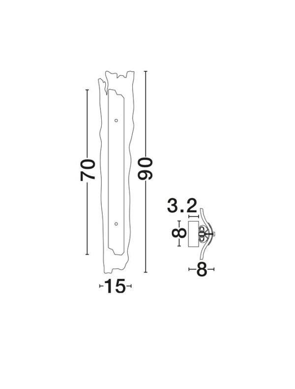 Aplică cu sticla realizată manual Nova Luce VELAR LED 24W IP20 3000K din oțel cu finisaj alamă antică