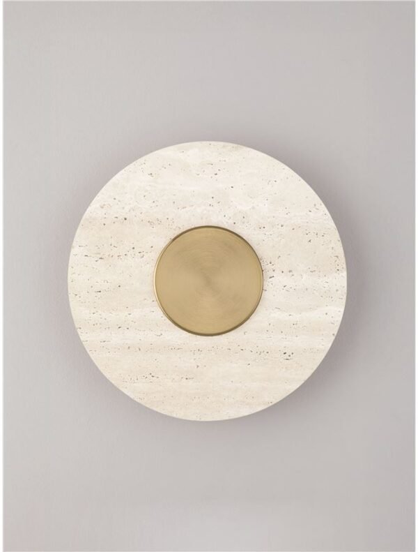 Aplică din travertin și alamă EMBER Nova Luce LED 14W IP20 3000K alamă D30