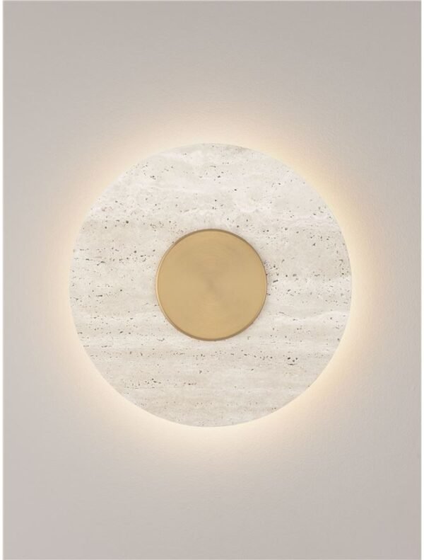 Aplică din travertin și alamă EMBER Nova Luce LED 14W IP20 3000K alamă D30