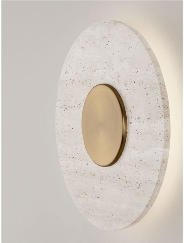 Aplică din travertin și alamă EMBER Nova Luce LED 14W IP20 3000K alamă D30