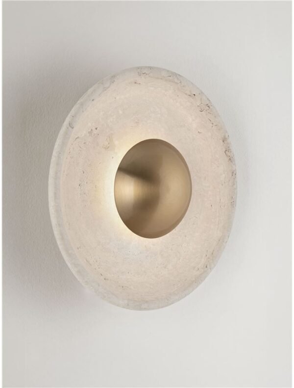 Aplică de interior aurie cu travertin CERIO Nova Luce LED 4W 93Lm IP20 3000K