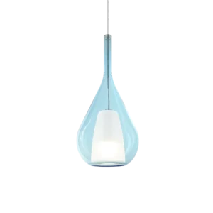 Pendul albastru din sticlă KALIQUE E27 42W sp1-3 D18 Ideal Lux