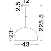 Lustră cărămizie Davo Nova Luce E27 12W L43