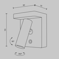 Aplică cu încarcare wireless Maytoni Aron LED 7W 2700k alb